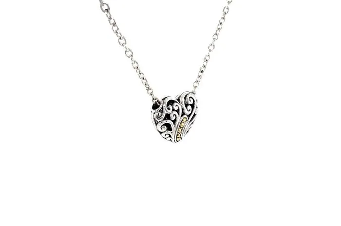 Samuel B Necklaces Balinese Swirl Heart Necklace