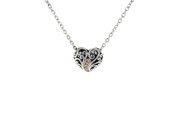 Samuel B Necklaces Balinese Swirl Heart Necklace