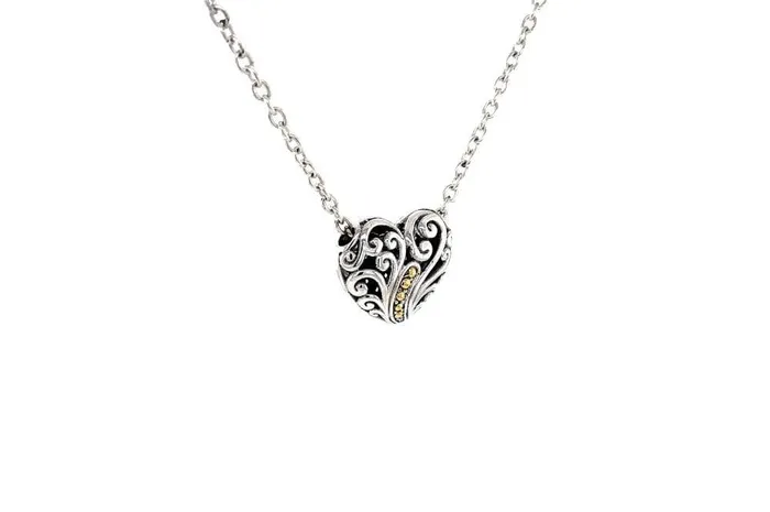 Samuel B Necklaces Balinese Swirl Heart Necklace