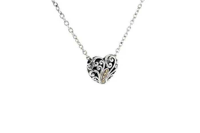 Samuel B Necklaces Balinese Swirl Heart Necklace