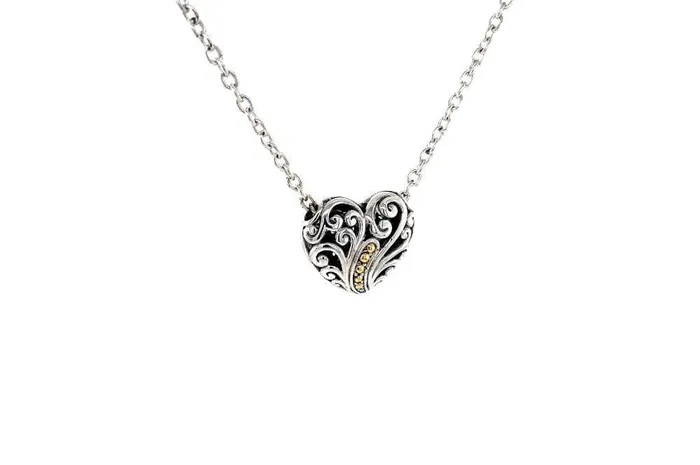 Samuel B Necklaces Balinese Swirl Heart Necklace