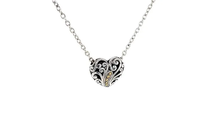 Samuel B Necklaces Balinese Swirl Heart Necklace