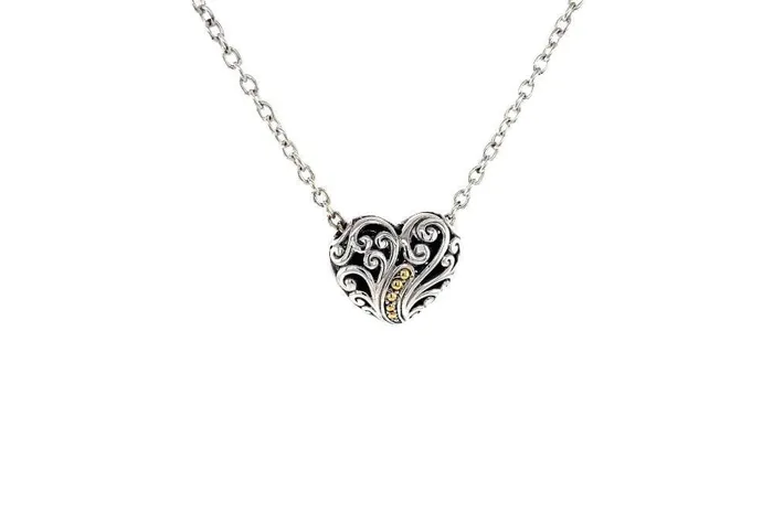 Samuel B Necklaces Balinese Swirl Heart Necklace