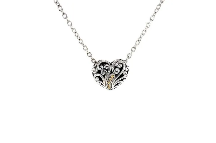 Samuel B Necklaces Balinese Swirl Heart Necklace