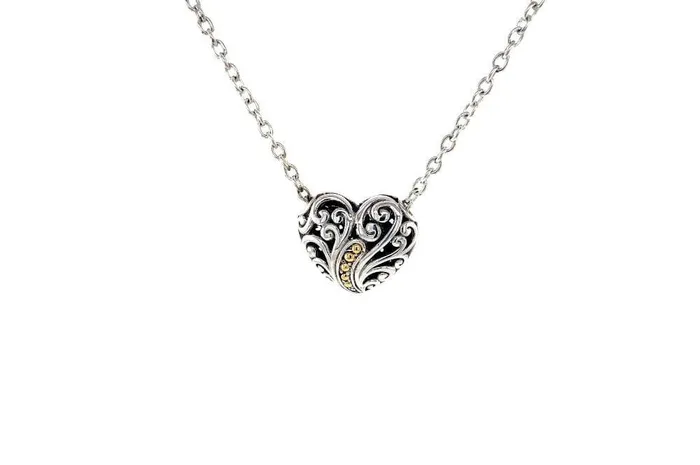 Samuel B Necklaces Balinese Swirl Heart Necklace