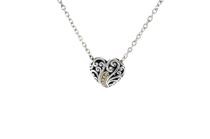 Samuel B Necklaces Balinese Swirl Heart Necklace