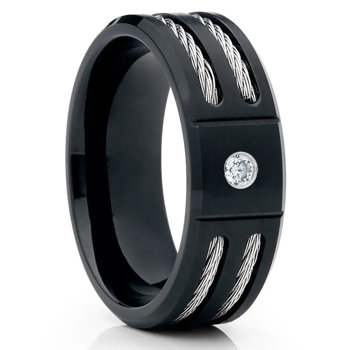 Clean Casting Jewelry Rings Black Titanium Ring White Diamond Ring Titanium Ring Black Titanium Ring Clean Casting Jewelry Rings Black Titanium Ring White Diamond Ring Titanium Ring Black Titanium Ring