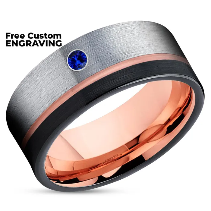 Clean Casting Jewelry Rings Black Tungsten Ring Rose Gold Wedding Ring Mans Wedding Band Black Wedding Ring