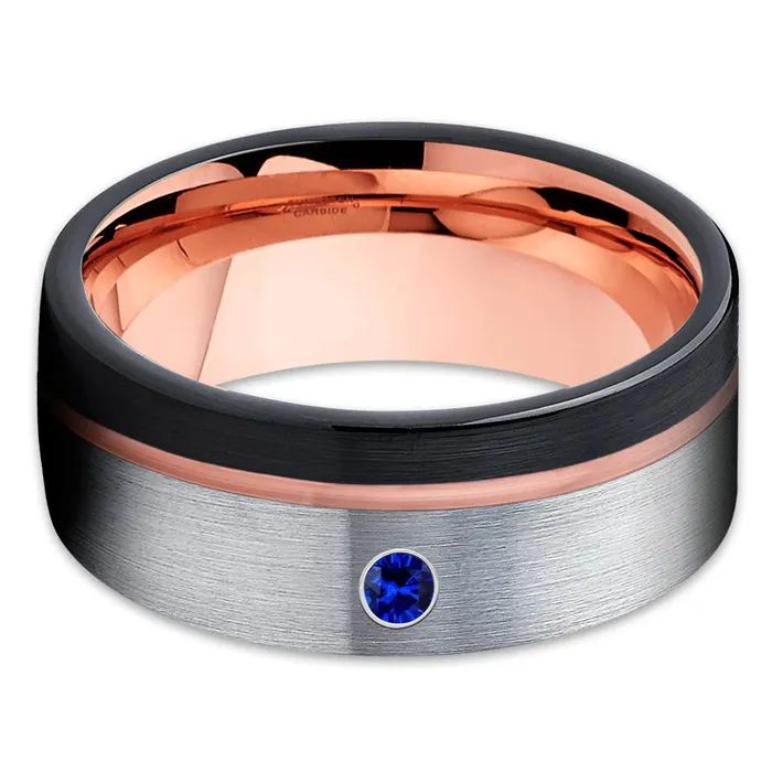 Clean Casting Jewelry Rings Black Tungsten Ring Rose Gold Wedding Ring Mans Wedding Band Black Wedding Ring