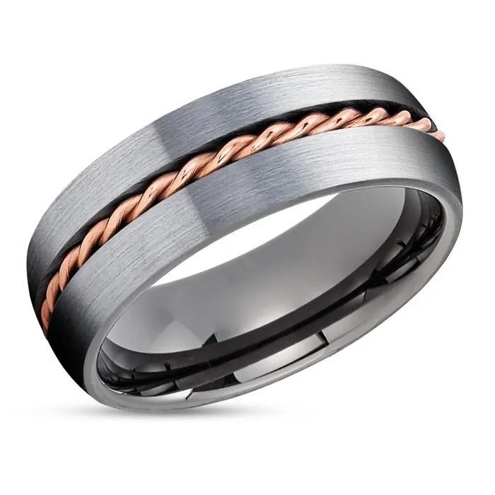 Gunmetal Tungsten Wedding Band Rose Gold Tungsten Gunmetal Ring Braid Ring Clean Casting Jewelry Rings Gunmetal Tungsten Wedding Band Rose Gold Tungsten Gunmetal Ring Braid Ring Clean Casting Jewelry Rings