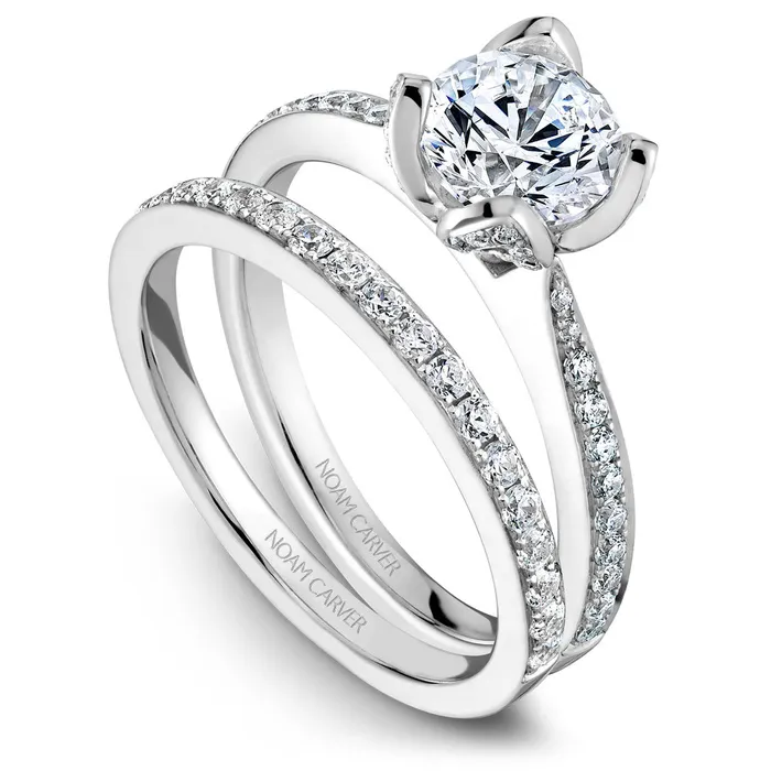 International Diamond Center Rings Noam Carver White Gold Diamond Engagement Ring Setting with Flower Crown 031 CTW International Diamond Center Rings Noam Carver White Gold Diamond Engagement Ring Setting with Flower Crown 031 CTW