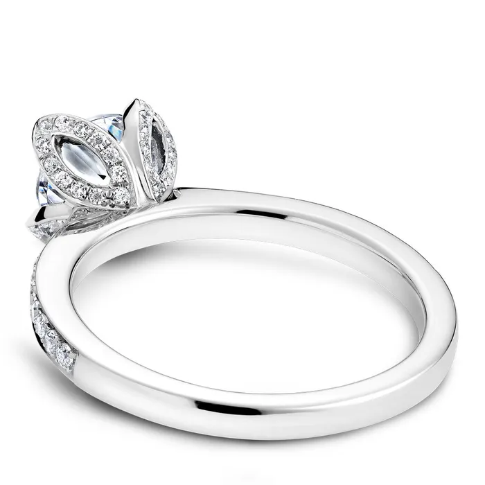 International Diamond Center Rings Noam Carver White Gold Diamond Engagement Ring Setting with Flower Crown 031 CTW