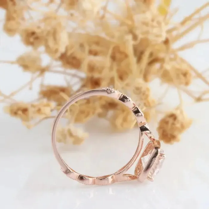 Luxus Moissanite Rings 14k Halo Rose Gold Engagement Rings Moissanite 12ct