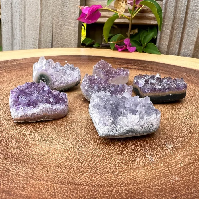 Magic Crystals Druzy Amethyst Heart Cluster Charm Necklaces