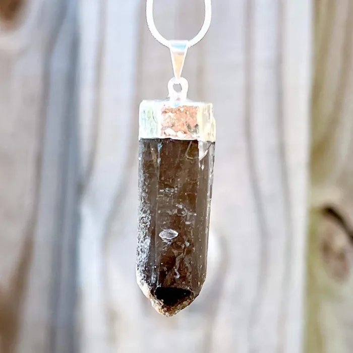 Necklaces Magic Crystals Rough Smoky Quartz Single Point Pendant Necklace