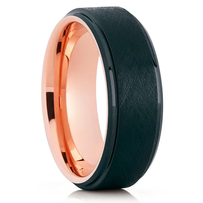 Rings Clean Casting Jewelry Mans Wedding Ring Black Tungsten Ring Rose Gold Wedding Ring Tungsten Band