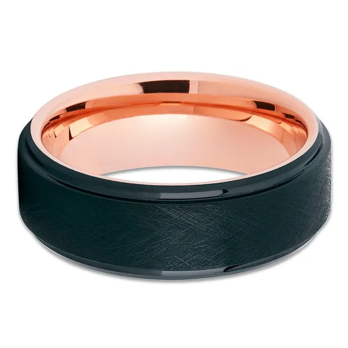 Rings Clean Casting Jewelry Mans Wedding Ring Black Tungsten Ring Rose Gold Wedding Ring Tungsten Band