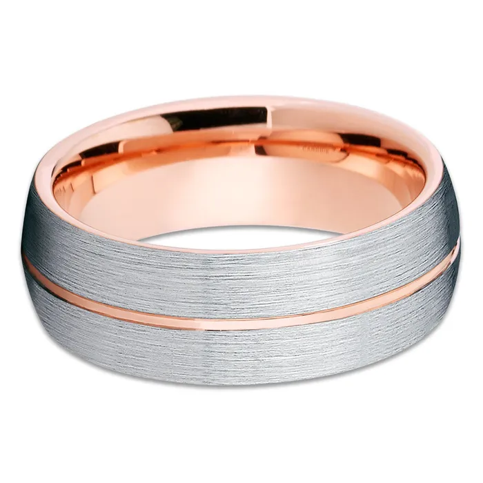 Rings Rose Gold Wedding Ring Tungsten Wedding Band Rose Gold Ring Band Ring Clean Casting Jewelry