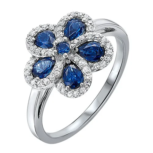 Shop IDC estore Rings 14K Diamond and Sapphire Ring