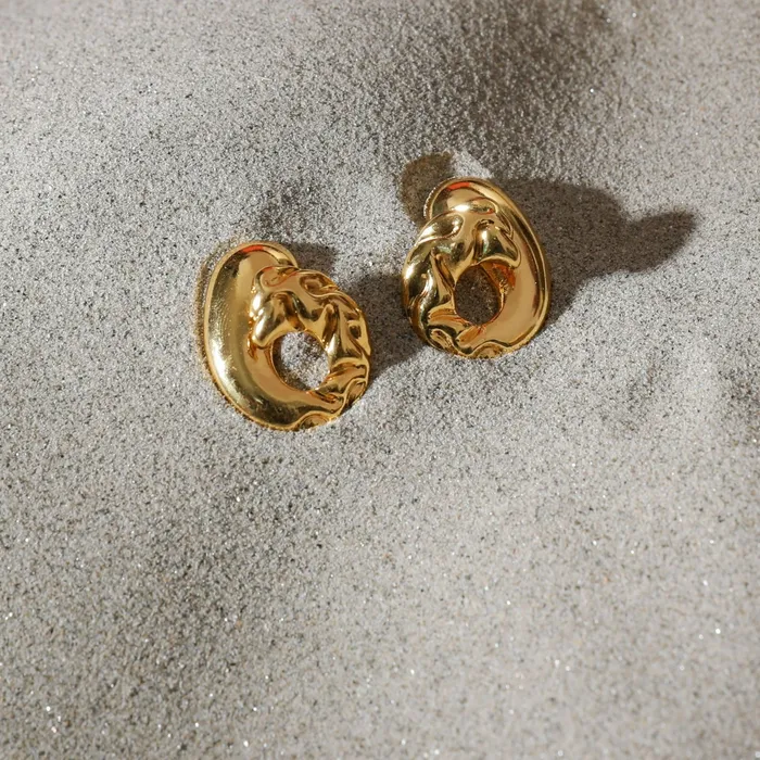 SILVER Earrings Sandscape Abstract Silver Stud Earrings