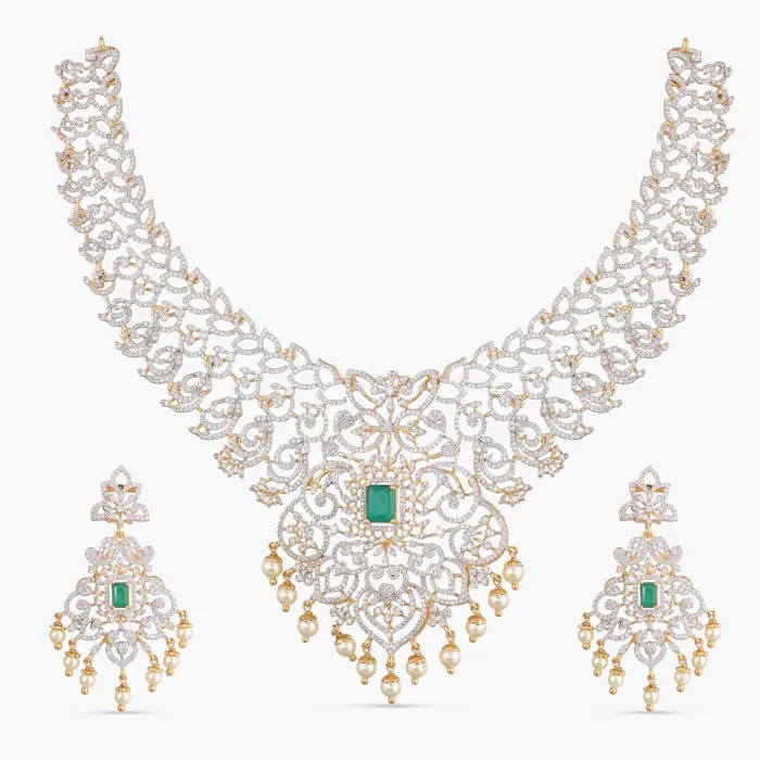 SILVER Necklaces Aisha CZ Silver Necklace Set