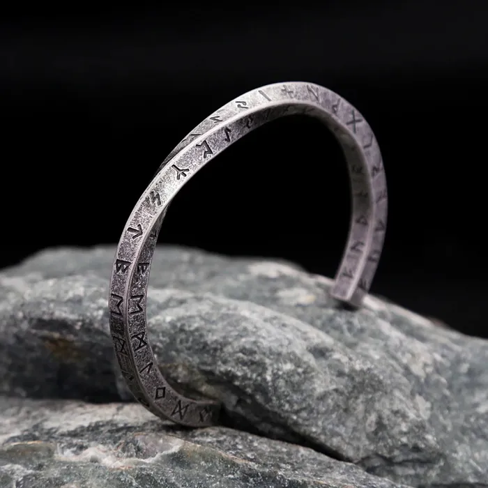 Viking Arm Ring Twist Cuff Rune Engraved Valhalla Vikings Rings