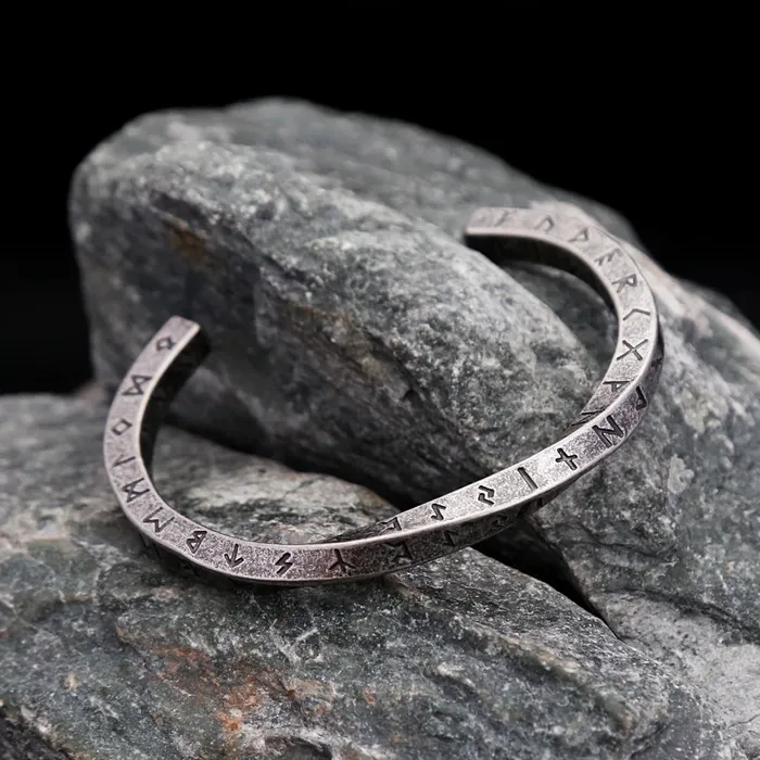 Viking Arm Ring Twist Cuff Rune Engraved Valhalla Vikings Rings