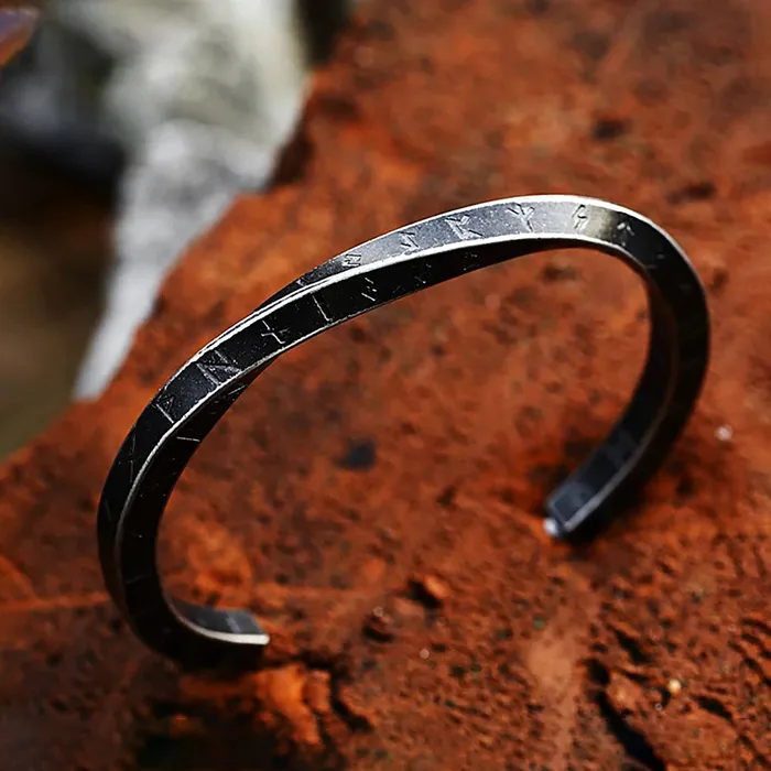 Viking Arm Ring Twist Cuff Rune Engraved Valhalla Vikings Rings