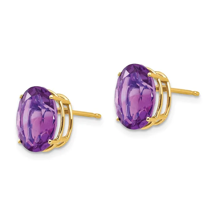 14k 10x8mm Oval Amethyst Earrings Jewelry Earrings 14k 10x8mm Oval Amethyst Earrings Jewelry Earrings