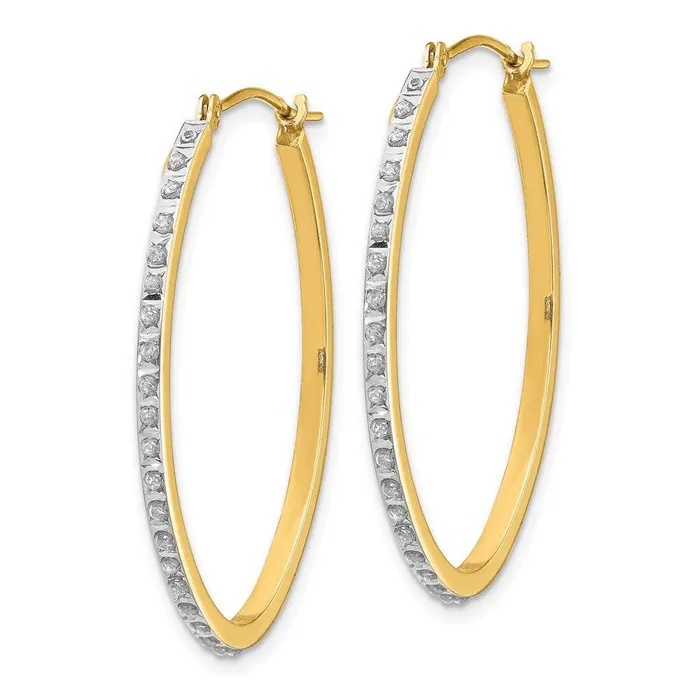 14k Diamond Fascination Oval Hinged Hoop Earrings Jewelry Earrings 14k Diamond Fascination Oval Hinged Hoop Earrings Jewelry Earrings