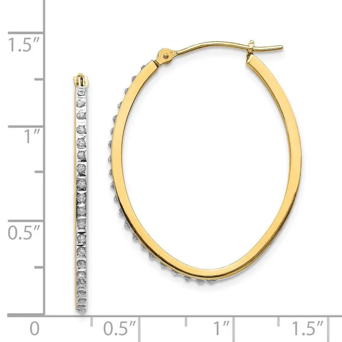 14k Diamond Fascination Oval Hinged Hoop Earrings Jewelry Earrings 14k Diamond Fascination Oval Hinged Hoop Earrings Jewelry Earrings