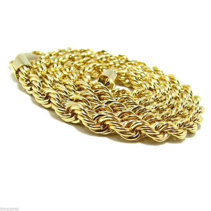 14K Gold Plated Rope Chain Necklace 5mm x 24 Inch Bling Cartel Admin Necklaces 14K Gold Plated Rope Chain Necklace 5mm x 24 Inch Bling Cartel Admin Necklaces