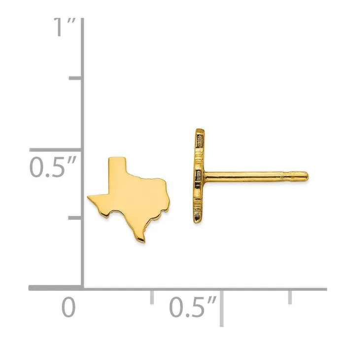 14KY TX Small State Earring Jewelry Earrings 14KY TX Small State Earring Jewelry Earrings