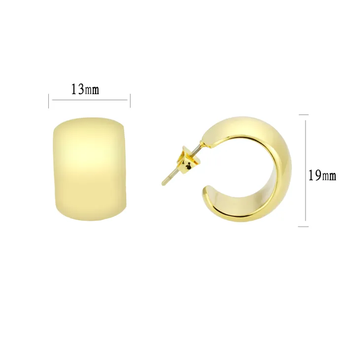 3W1740G Flash Gold Brass Earring with NoStone in No Stone Alamode Earrings