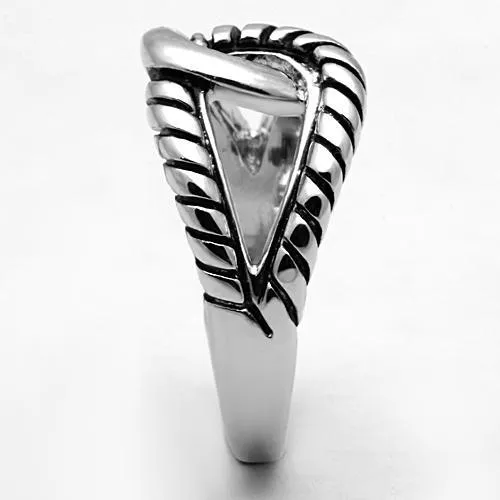 3W310 Rhodium Brass Ring with Epoxy in Jet Alamode Rings