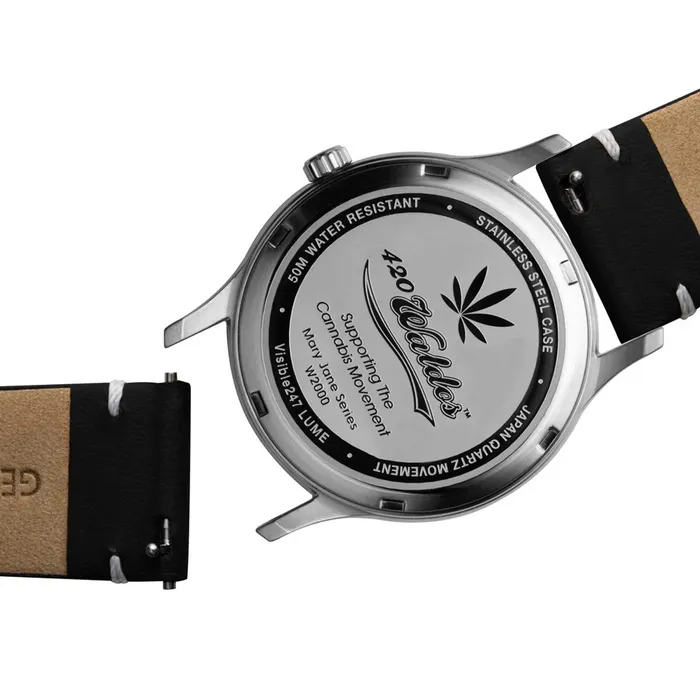 420Waldos Womens Quartz Watch Mary Jane Blue Dial White Leather Strap W2011 420Waldos Watches 420Waldos Womens Quartz Watch Mary Jane Blue Dial White Leather Strap W2011 420Waldos Watches