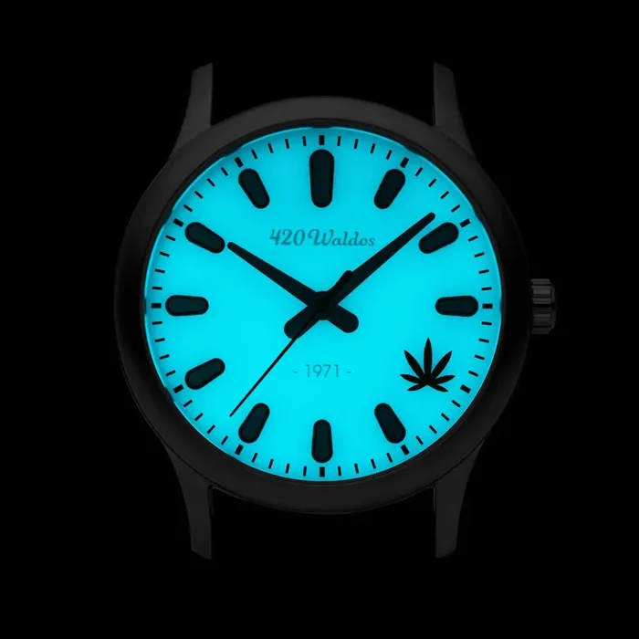 420Waldos Womens Quartz Watch Mary Jane Blue Dial White Leather Strap W2011 420Waldos Watches 420Waldos Womens Quartz Watch Mary Jane Blue Dial White Leather Strap W2011 420Waldos Watches