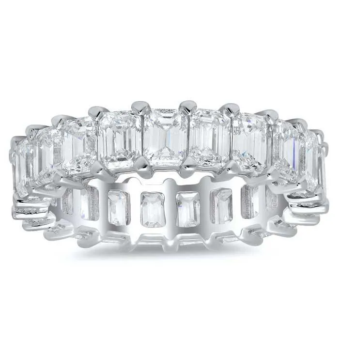500 cttw Emerald Cut Shared Prong Diamond Eternity Band deBebians Rings 500 cttw Emerald Cut Shared Prong Diamond Eternity Band deBebians Rings