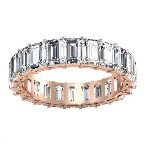 500 cttw Emerald Cut Shared Prong Diamond Eternity Band deBebians Rings