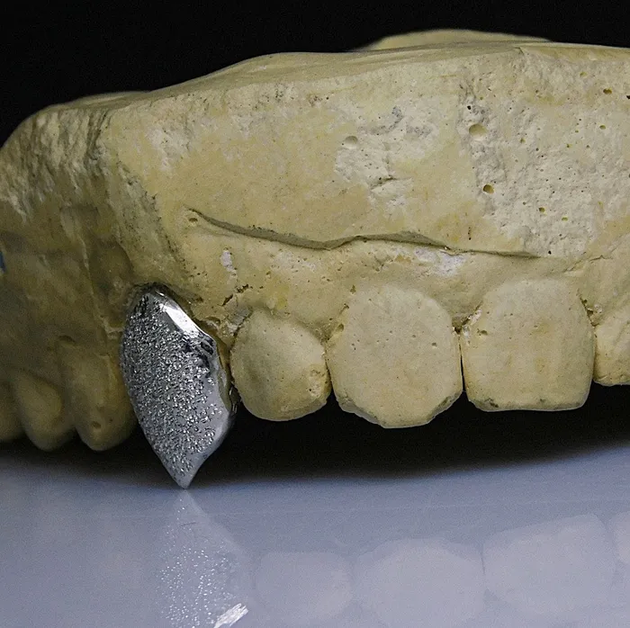 925 Silver Diamond Dust Vampire Fangs Custom Grillz wBack Bar Bling Cartel Admin Rings