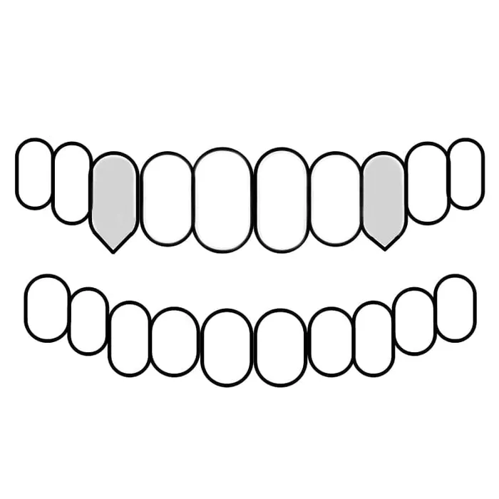 925 Silver Diamond Dust Vampire Fangs Custom Grillz wBack Bar Bling Cartel Admin Rings