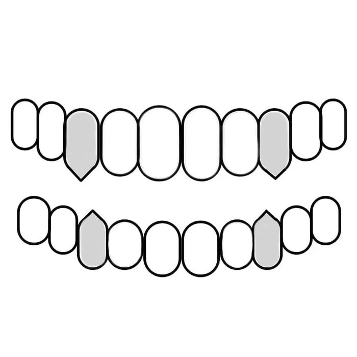 925 Silver Diamond Dust Vampire Fangs Custom Grillz wBack Bar Bling Cartel Admin Rings