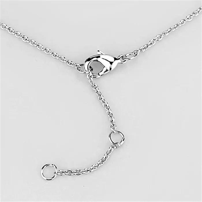 Alamode Necklaces 3W438 Rhodium Ruthenium Brass Necklace with AAA Grade CZ in Amethyst