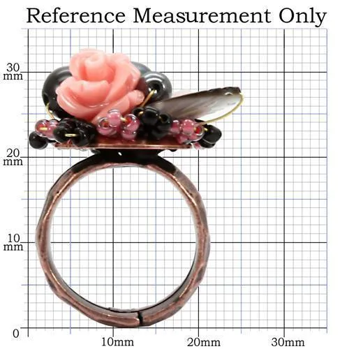 Alamode Rings LOA596 Antique Tone Brass Ring with Assorted in Multi Color