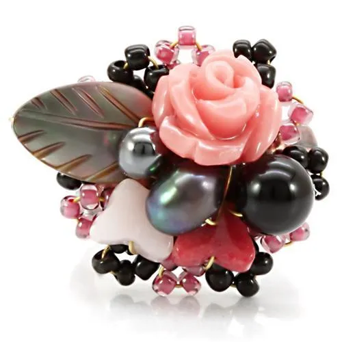 Alamode Rings LOA596 Antique Tone Brass Ring with Assorted in Multi Color