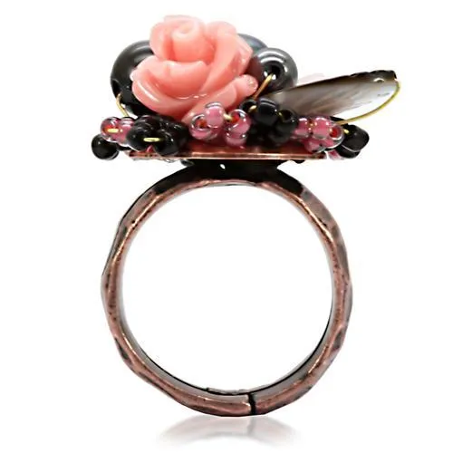 Alamode Rings LOA596 Antique Tone Brass Ring with Assorted in Multi Color