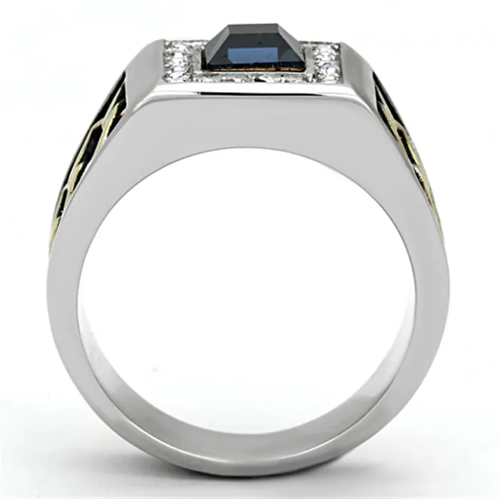 Alamode Rings TK1180 TwoTone IP Gold Ion Plating Stainless Steel Ring with Top Grade Crystal in Montana