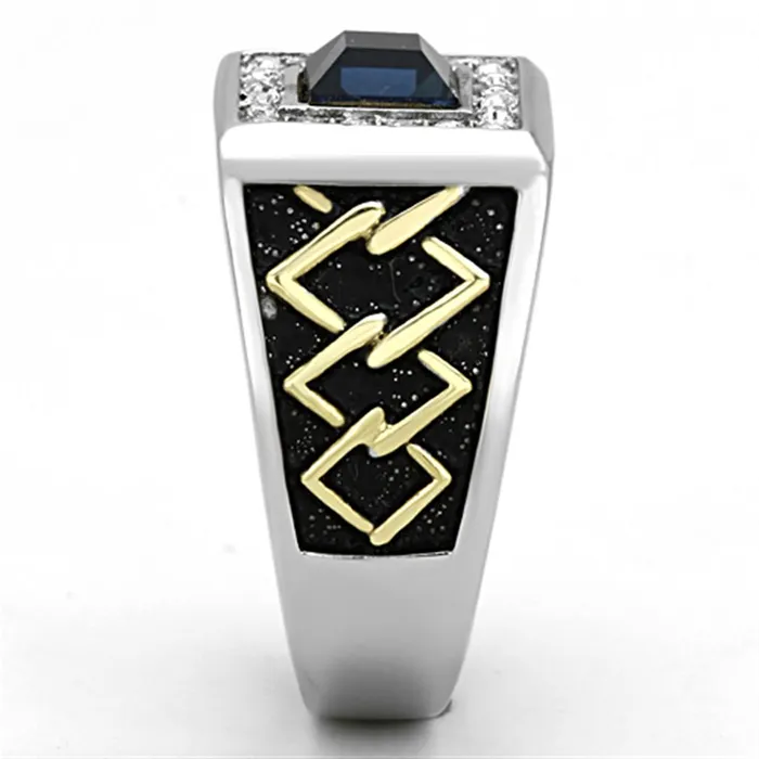 Alamode Rings TK1180 TwoTone IP Gold Ion Plating Stainless Steel Ring with Top Grade Crystal in Montana