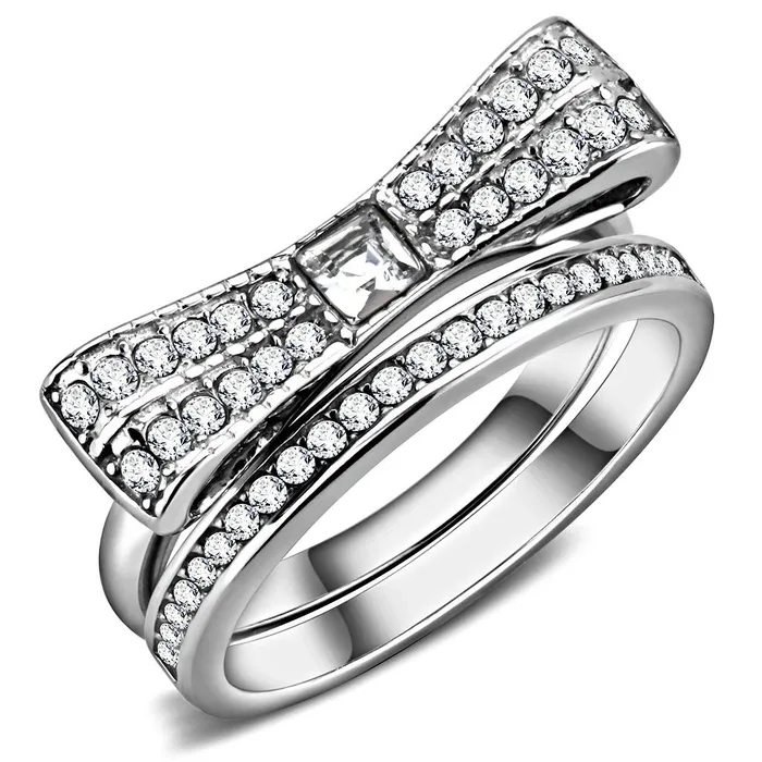 Alamode Rings TK3506 High polished no plating Stainless Steel Ring with Top Grade Crystal in Clear Alamode Rings TK3506 High polished no plating Stainless Steel Ring with Top Grade Crystal in Clear