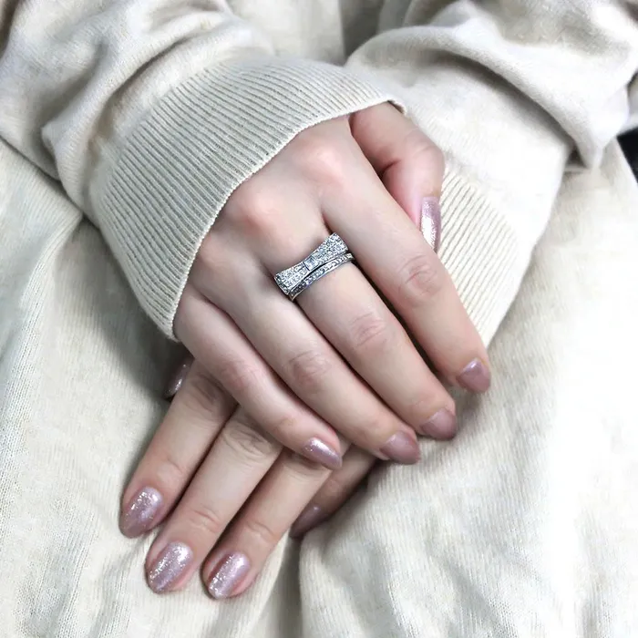 Alamode Rings TK3506 High polished no plating Stainless Steel Ring with Top Grade Crystal in Clear